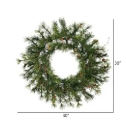 Vickerman Artificial Unlit Christmas Wreath With Pine Cones And Grapevines (06345) -Vickerman 063452md