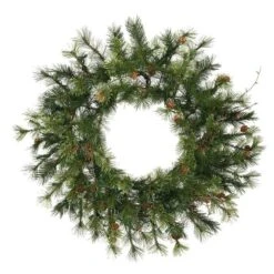 Vickerman Artificial Unlit Christmas Wreath With Pine Cones And Grapevines (06345) -Vickerman 06345md