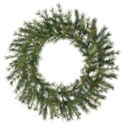 Vickerman Artificial Unlit Christmas Wreath With Pine Cones And Grapevines (06351)