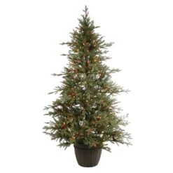 Vickerman Pre-Lit Artificial Christmas Tree With Pine Cones And Berries (includes Step On/Off Foot Switch) (21592)