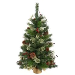 Vickerman Unlit Artificial Christmas Tree With Pine Cones And Berries (22394)