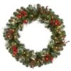 Vickerman Pre-Lit Artificial Christmas Wreath With Berries (22414)