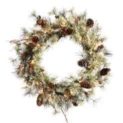 Vickerman Pre-Lit Artificial Christmas Wreath With Pine Cones (22449)