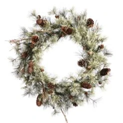 Vickerman Artificial Unlit Christmas Wreath With Pine Cones (22450)