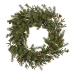 Vickerman Unlit Artificial Christmas Wreath With Pine Cones (27439)
