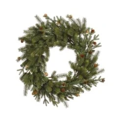 Vickerman Unlit Artificial Christmas Wreath With Pine Cones (27441)