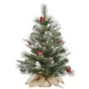 Vickerman Unlit Artificial Christmas Tree With Frosted Cones And Red Berries (27660) 2 Vickerman Unlit Artificial Christmas Tree With Frosted Cones And Red Berries (27660) -Vickerman 27660lg