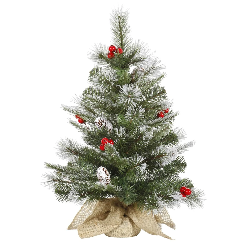 Vickerman Pre-Lit Artificial Christmas Tree With Frosted Pine Cones And Red Berries (27661) 3 Vickerman Pre-Lit Artificial Christmas Tree With Frosted Pine Cones And Red Berries (27661)
