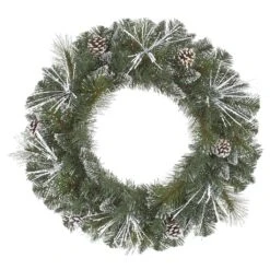 Vickerman Pre-Lit Artificial Christmas Wreath With Frosted Cones (27716)