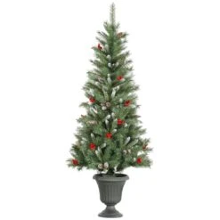 Vickerman Pre-Lit Artificial Christmas Tree With Red Berries (27780)