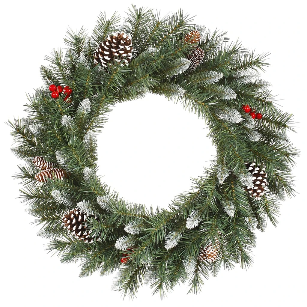 Vickerman Pre-Lit Artificial Christmas Wreath With Red Berries (27794) 3 Vickerman Pre-Lit Artificial Christmas Wreath With Red Berries (27794)