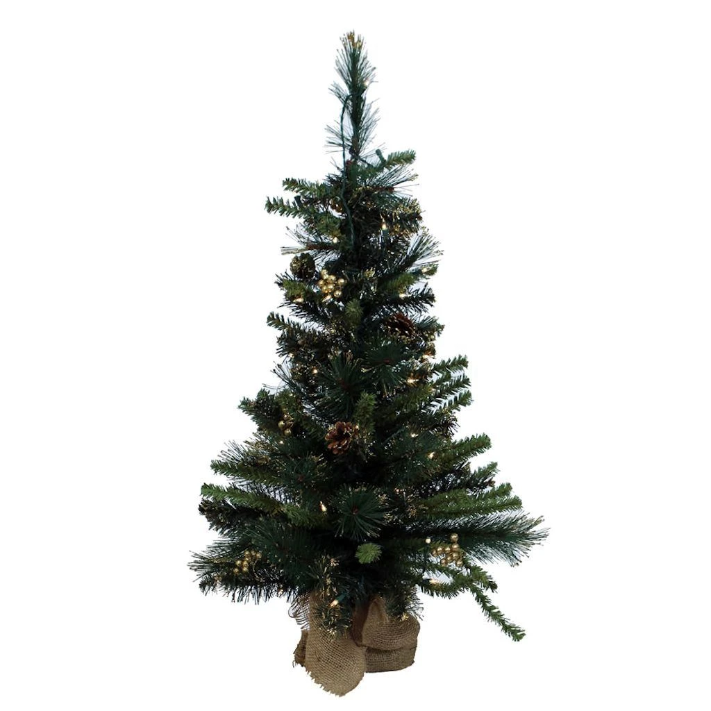 Vickerman Pre-Lit Artificial Christmas Tree With Gold Glitter Tip Pine Cones (30190) 3 Vickerman Pre-Lit Artificial Christmas Tree With Gold Glitter Tip Pine Cones (30190)
