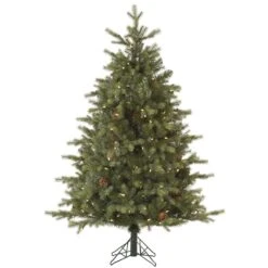 Vickerman Pre-Lit Artificial Christmas Tree With Pine Cones (Includes On / Off Foot Switch) (32784)
