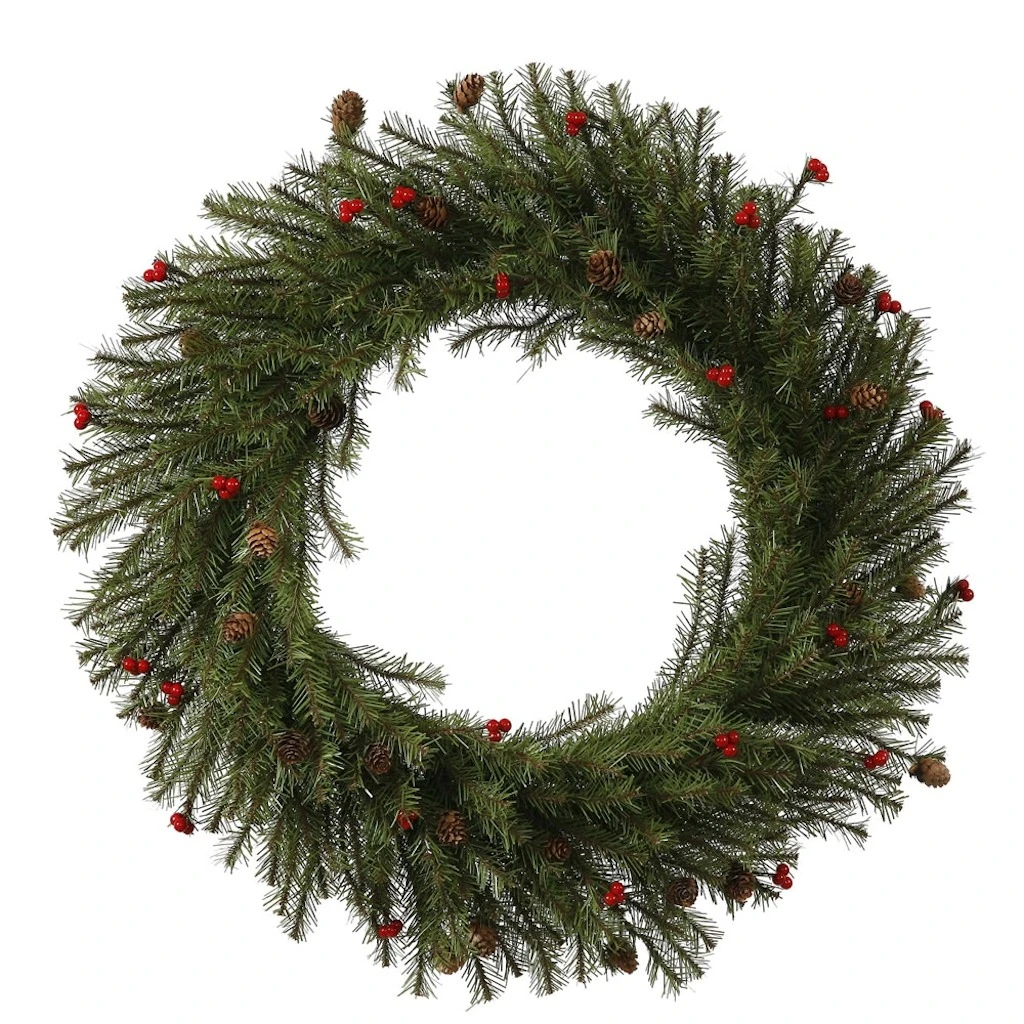 Vickerman Artificial Unlit Christmas Wreath With Berries And Pine Cones (335260) 3 Vickerman Artificial Unlit Christmas Wreath With Berries And Pine Cones (335260)