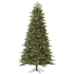 Vickerman Pre-Lit Artificial Christmas Tree With Pine Cones (Includes On / Off Foot Switch) (36538)