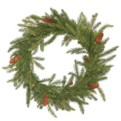 Vickerman Artificial Unlit Christmas Wreath With Pine Cones (371633)