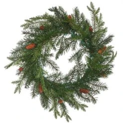 Vickerman Artificial Unlit Christmas Wreath With Pine Cones (371688) -Vickerman 371688md