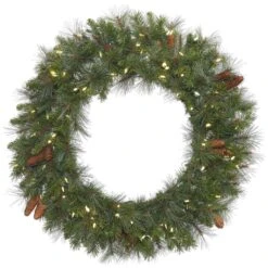 Vickerman Pre-Lit Artificial Christmas Wreath With Pine Cones (373705)